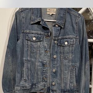 VTG Women SZ M Madewell Trucker Denim Jacket Retro Western Metal Buttons Cowgirl